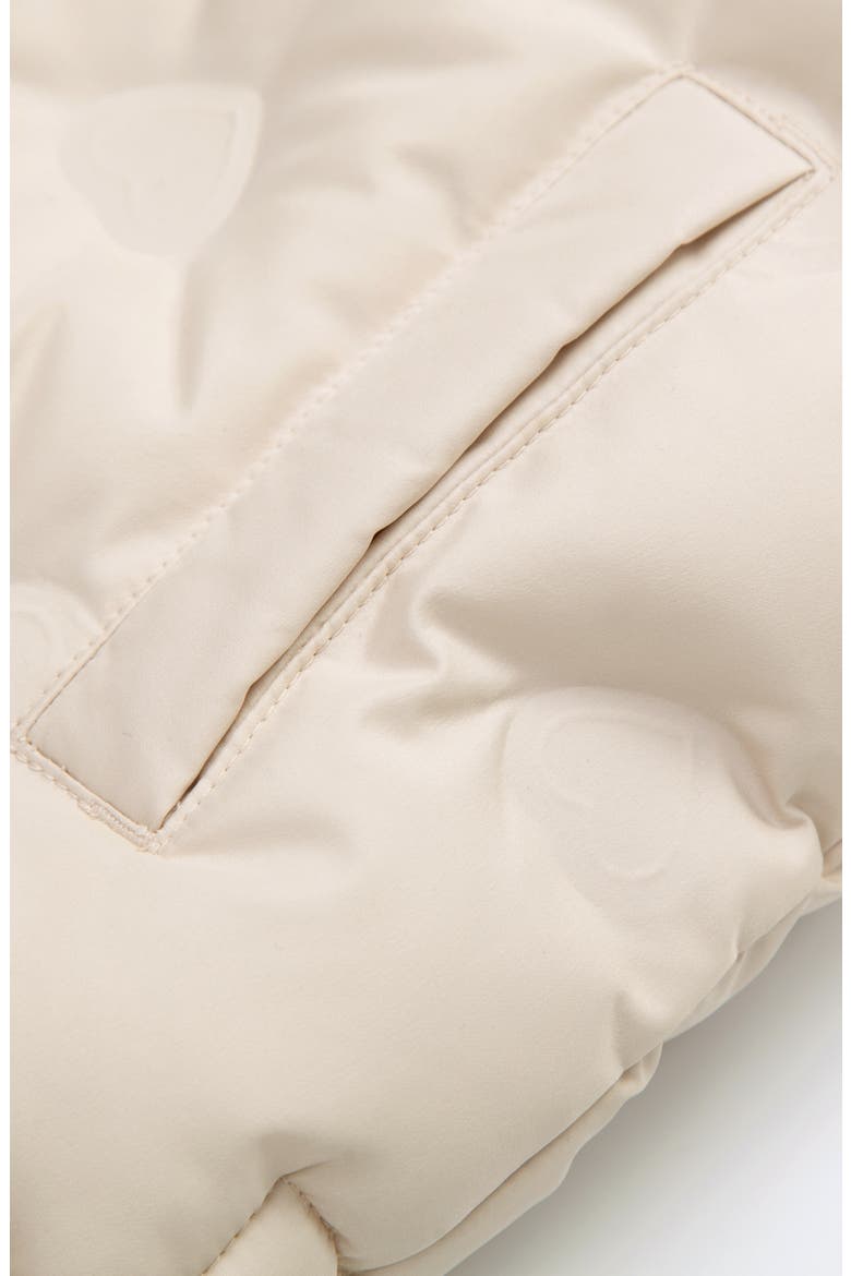 Fleece Lined Heart Pattern Puffer Jacket, Alternate, color, Ivory