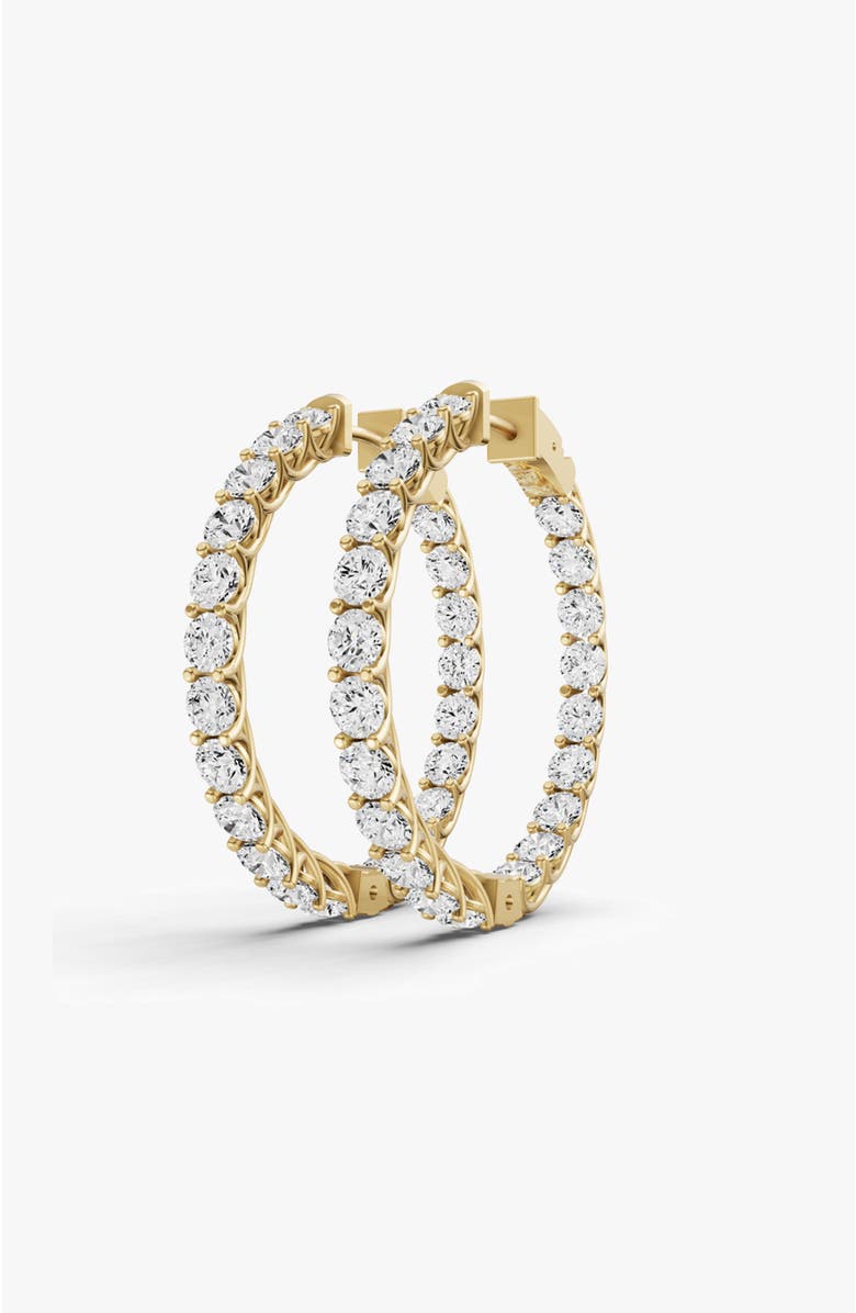 SEREIA OFFICIAL 14K Gold 3 ct Earrings Lucida Round Diamond Hoops, Alternate, color, Yellow Gold