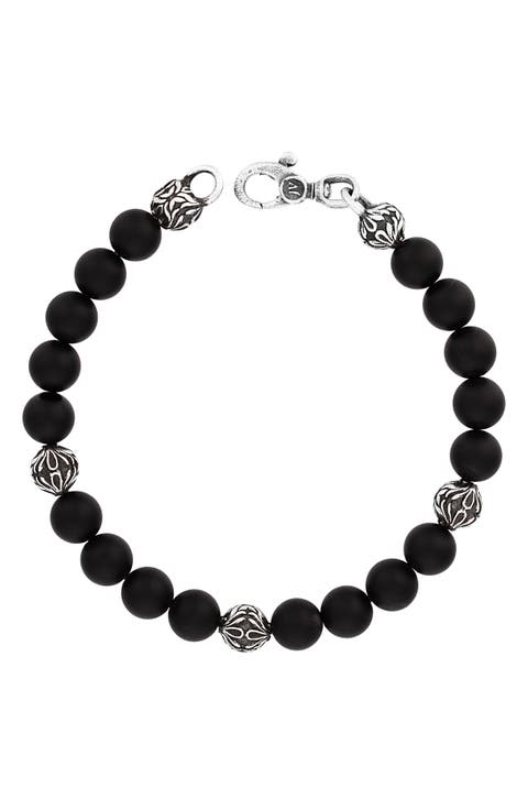 Men's Onyx Beaded Bracelet