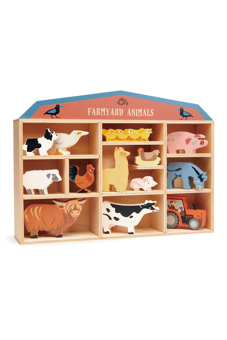 Farmyard Animals Wooden Playset, Alternate, color, MULTI