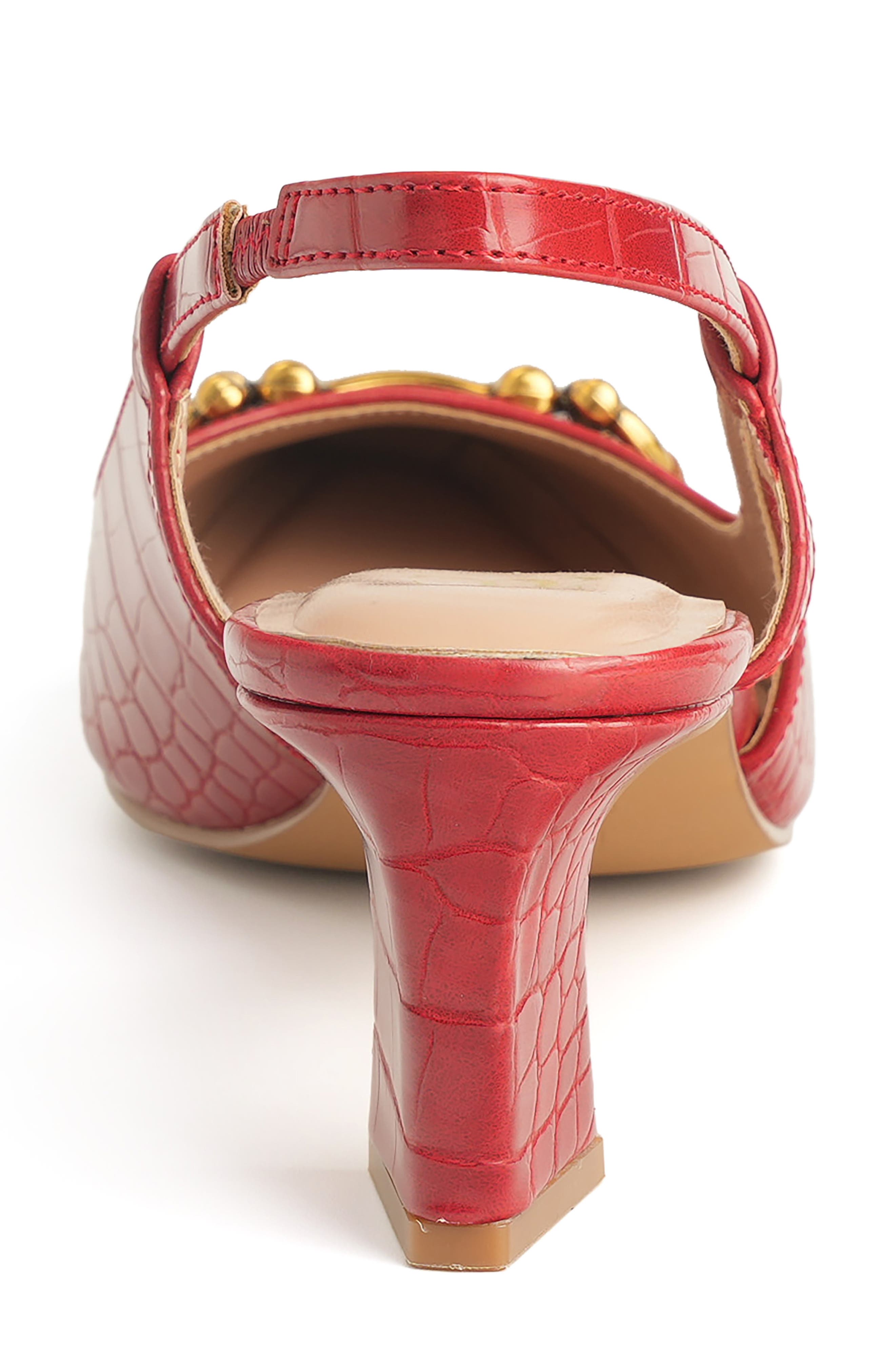 Ilona Horsebit Slingback Pump, Alternate, color, RED