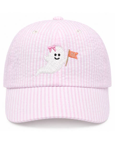 Ghost Seersucker Bow Baseball Hat
