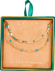 Leith 2-Pack Assorted Enamel & Chain Necklaces