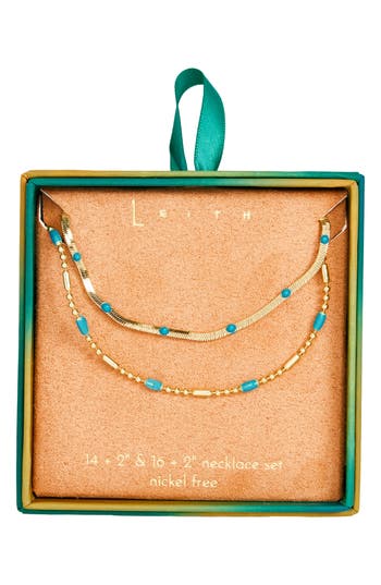 Leith 2-pack Assorted Enamel & Chain Necklaces In Multi