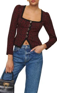 Reformation Nikky Lace Trim Top