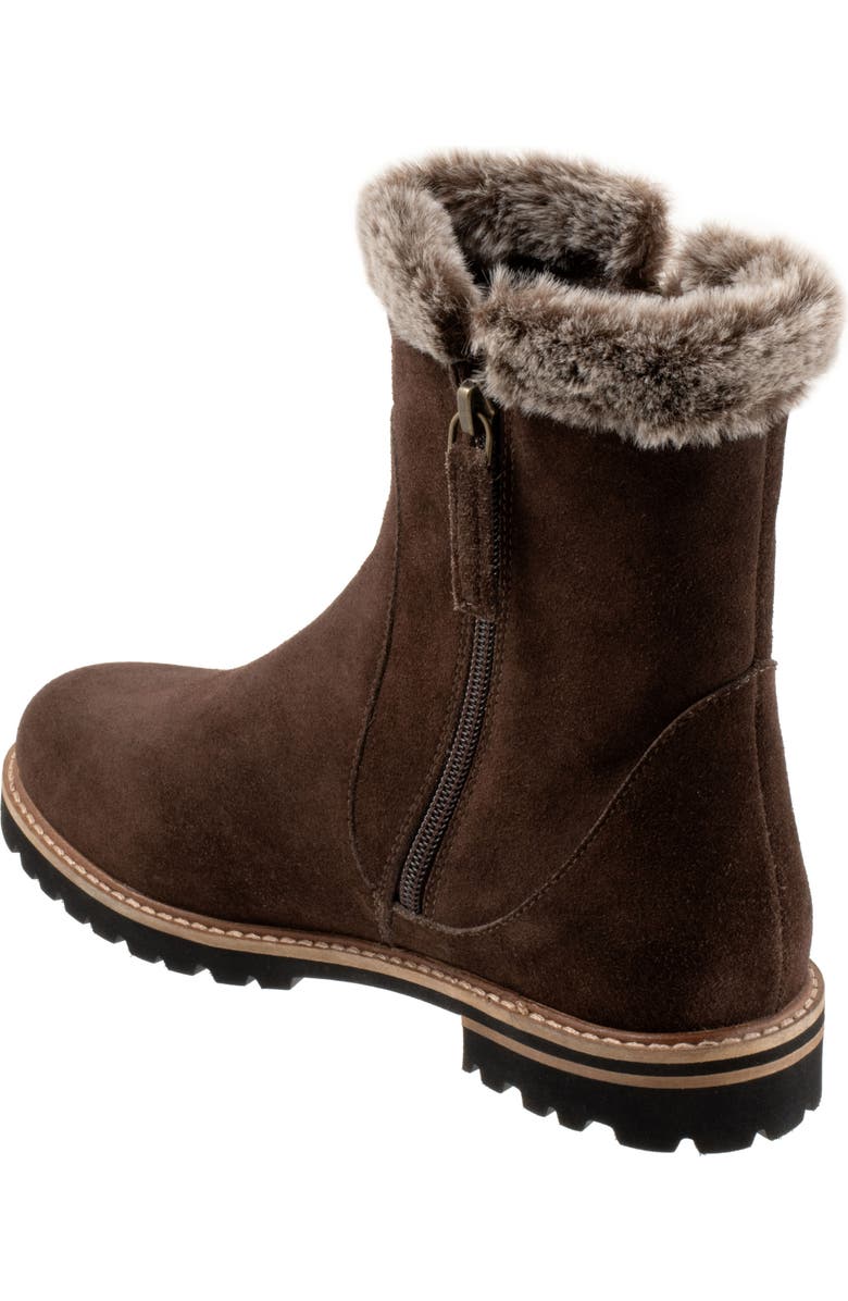 Trotters Forever Faux Fur Trim Boot, Alternate, color, Dark Brown Suede