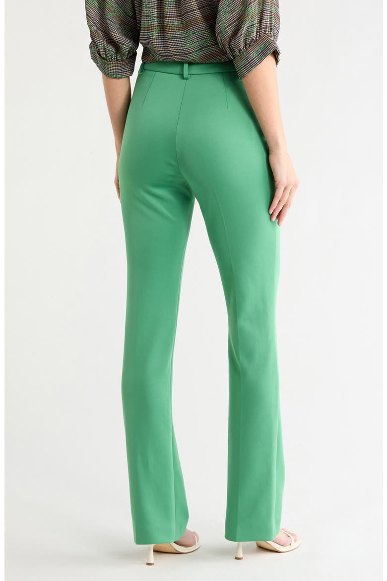 Flat Front Straight Leg Trousers, Alternate, color, GREEN