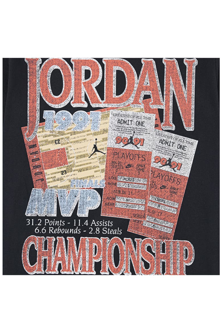 Kids' AJ6 91 Playoff Tix T-Shirt, Alternate, color, BLACK