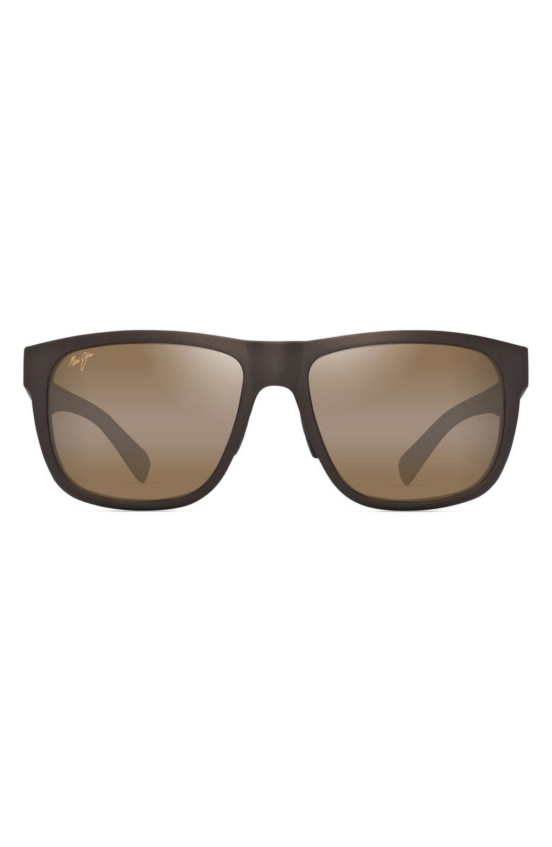 Maui Jim Puakea 57mm PolarizedPlus2<sup
®</sup
Square Sunglasses, Main, color, Matte Brown