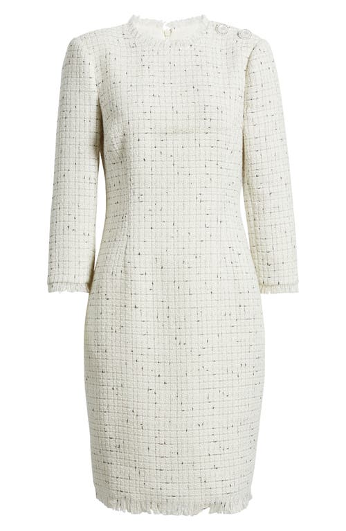 ELIZA J ELIZA J LONG SLEEVE BOUCLÉ SHEATH DRESS 