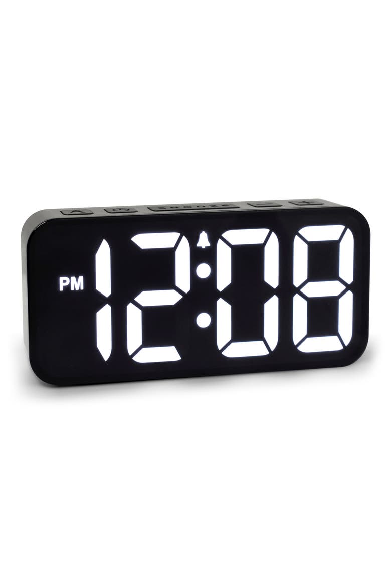 Red/Green/Blue Display Alarm Clock, Main, color, BLACK