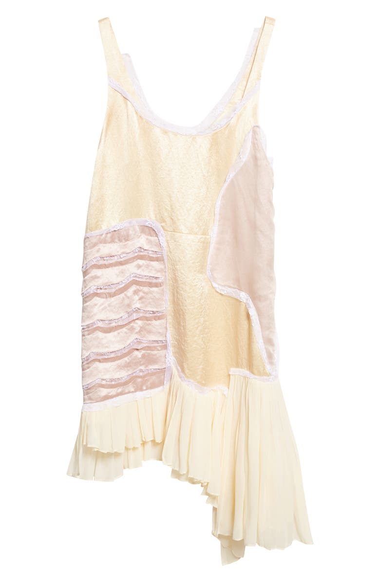 Collina Strada Lily Patchwork Asymmetric Shift Dress, Alternate, color, Butter Yellow