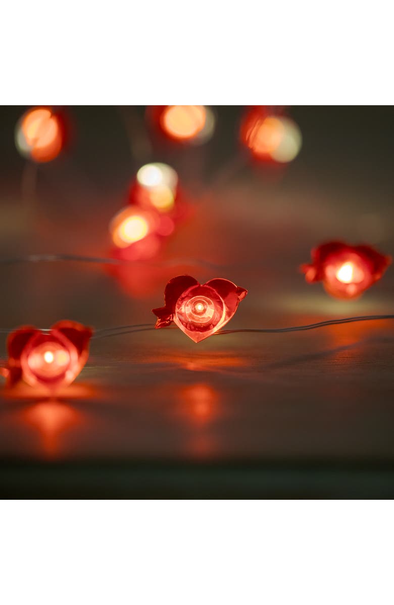 Northlight 20-Count Valentine's Day Heart and Arrow LED Fairy Lights, 6.25ft, Copper Wire, Alternate, color, Red