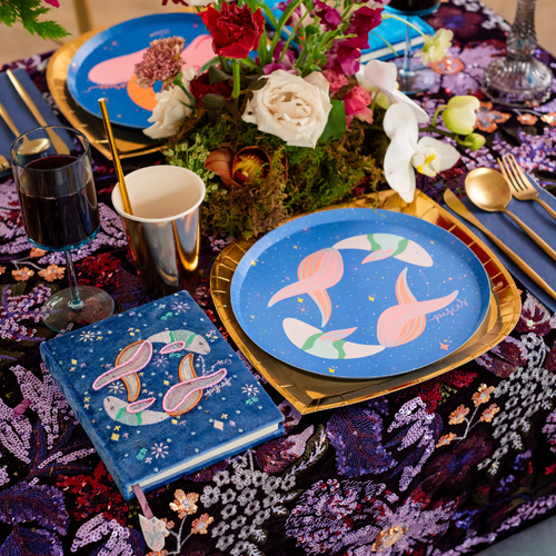 Jollity & Co Zodiac Themed Dinner Plates In Pisces