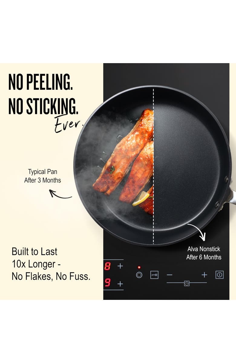 Alva Maestro Nonstick Stainless Steel Frying Pan - 5-Ply 3-Piece Set, Alternate, color, Black