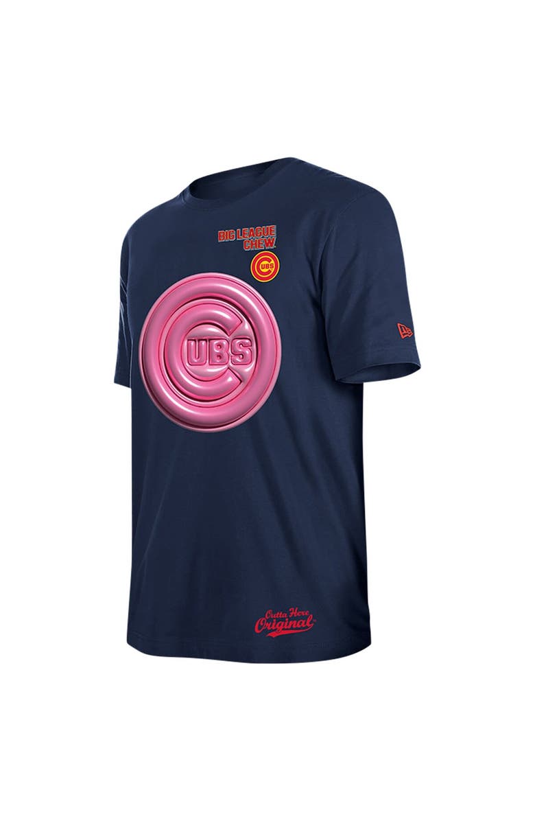 New Era x Big League Chew Men's New Era Navy Chicago Cubs Big League Chew T-Shirt, Alternate, color, 