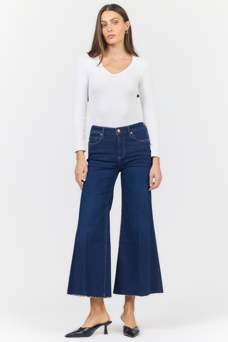 Bowie High Waist Raw Hem Wide Leg Jeans, Alternate, color, Star Demand