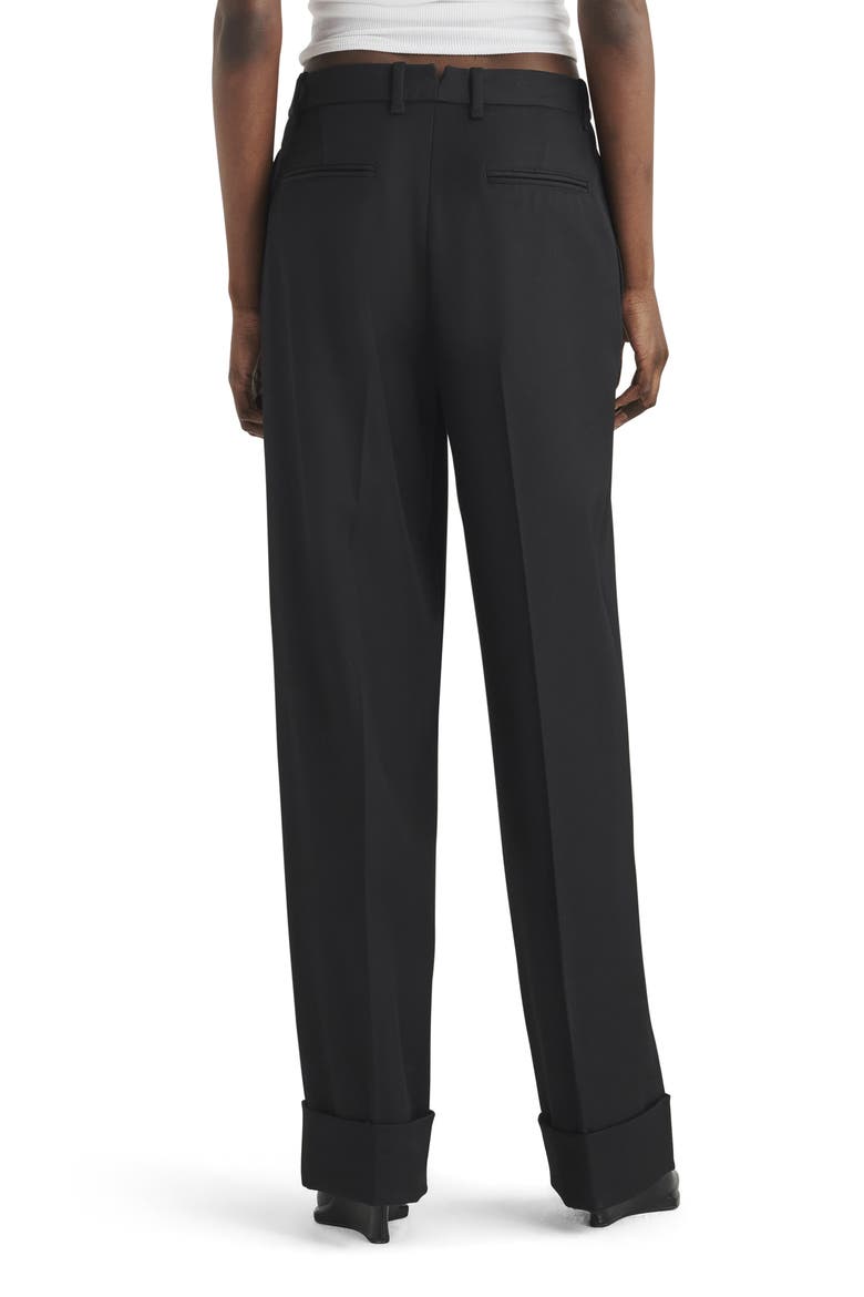Marianne Virgin Wool Straight Leg Pants, Alternate, color, BLACK