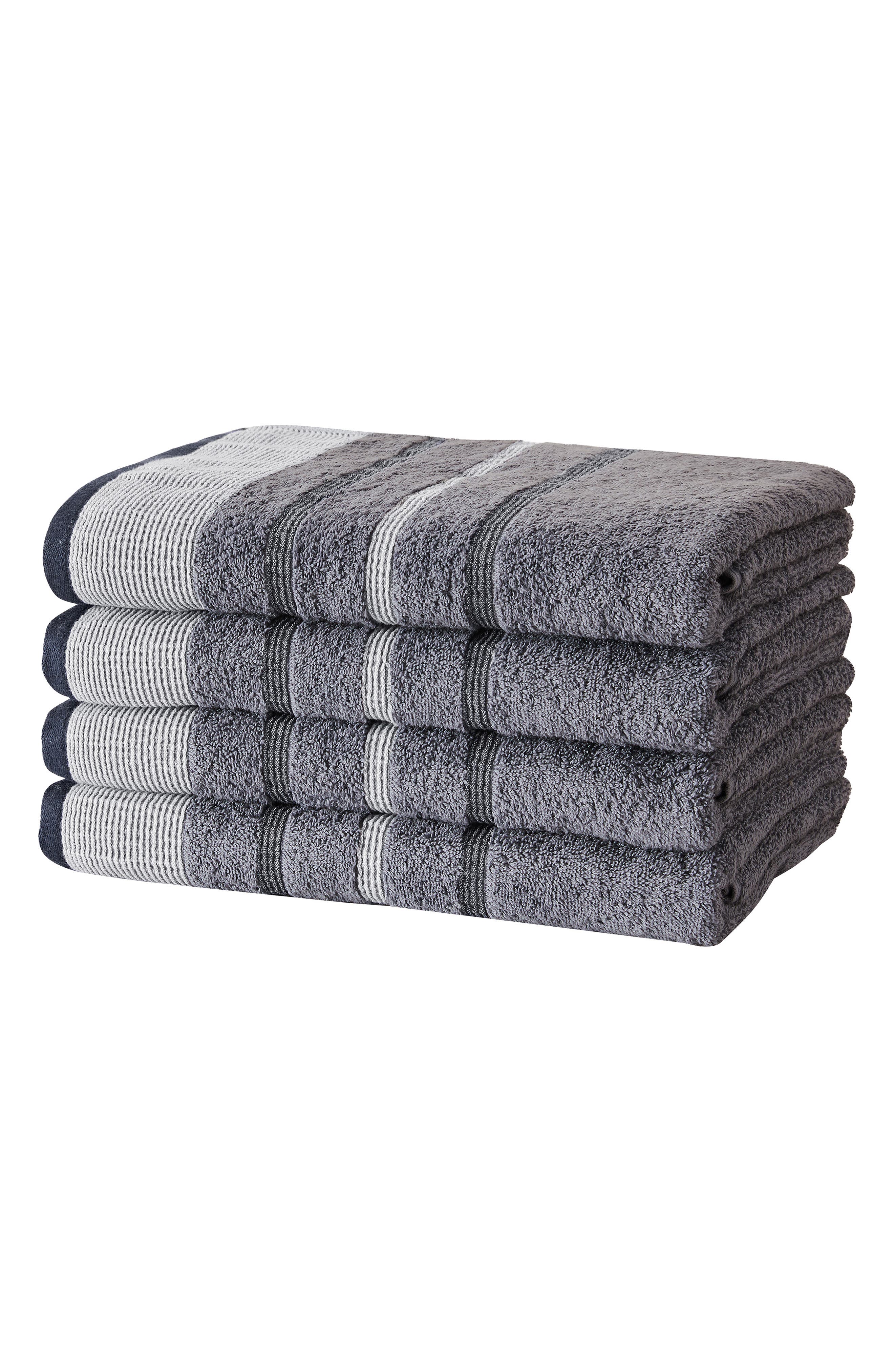 Woven & Weft Luxurious Cotton 4-Pack Decorative Bath Towel Set