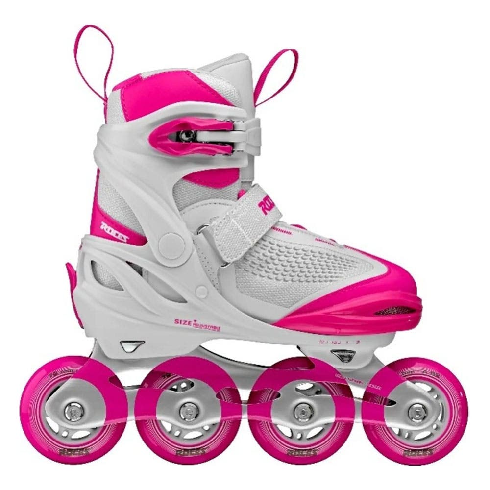 Roces Moody X TIF Adjustable Girls Inline Skates, Alternate, color, White/Pink
