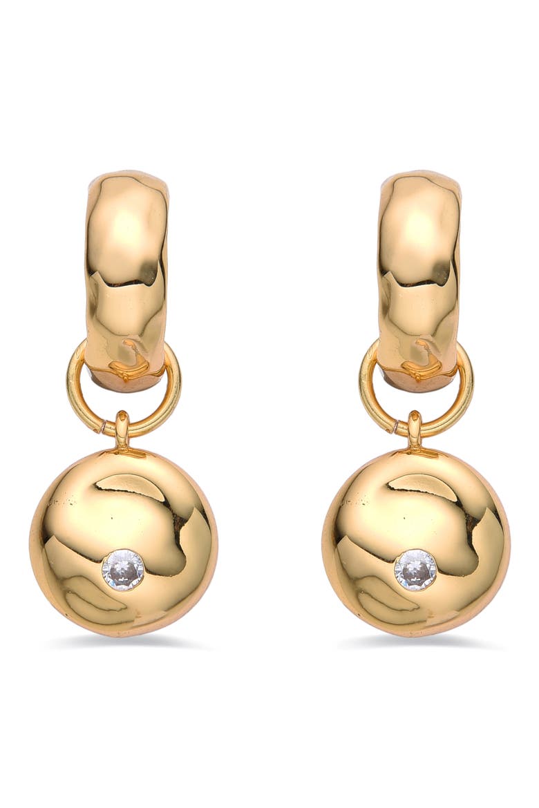 Lou Crystal Drop Huggie Earrings, Main, color, GOLD