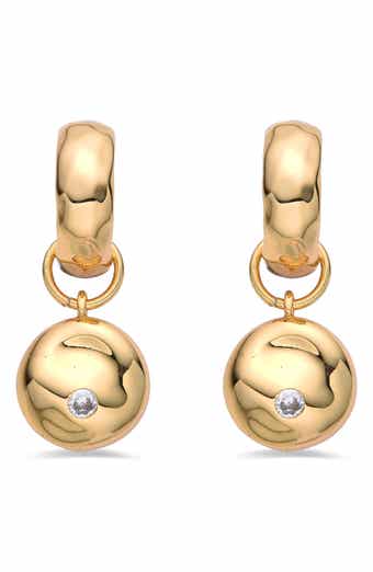Lou Crystal Drop Huggie Earrings
