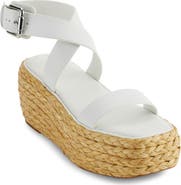 PURE Donna Karan Lolah Ankle Strap Raffia Platform Sandal