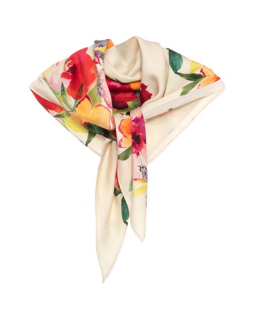 THEO THE LABEL THEO THE LABEL THEIA ORCHID PRINT SCARF 