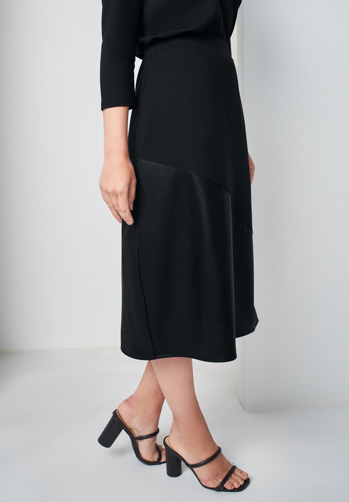Mixed Media Midi Skirt - image 2