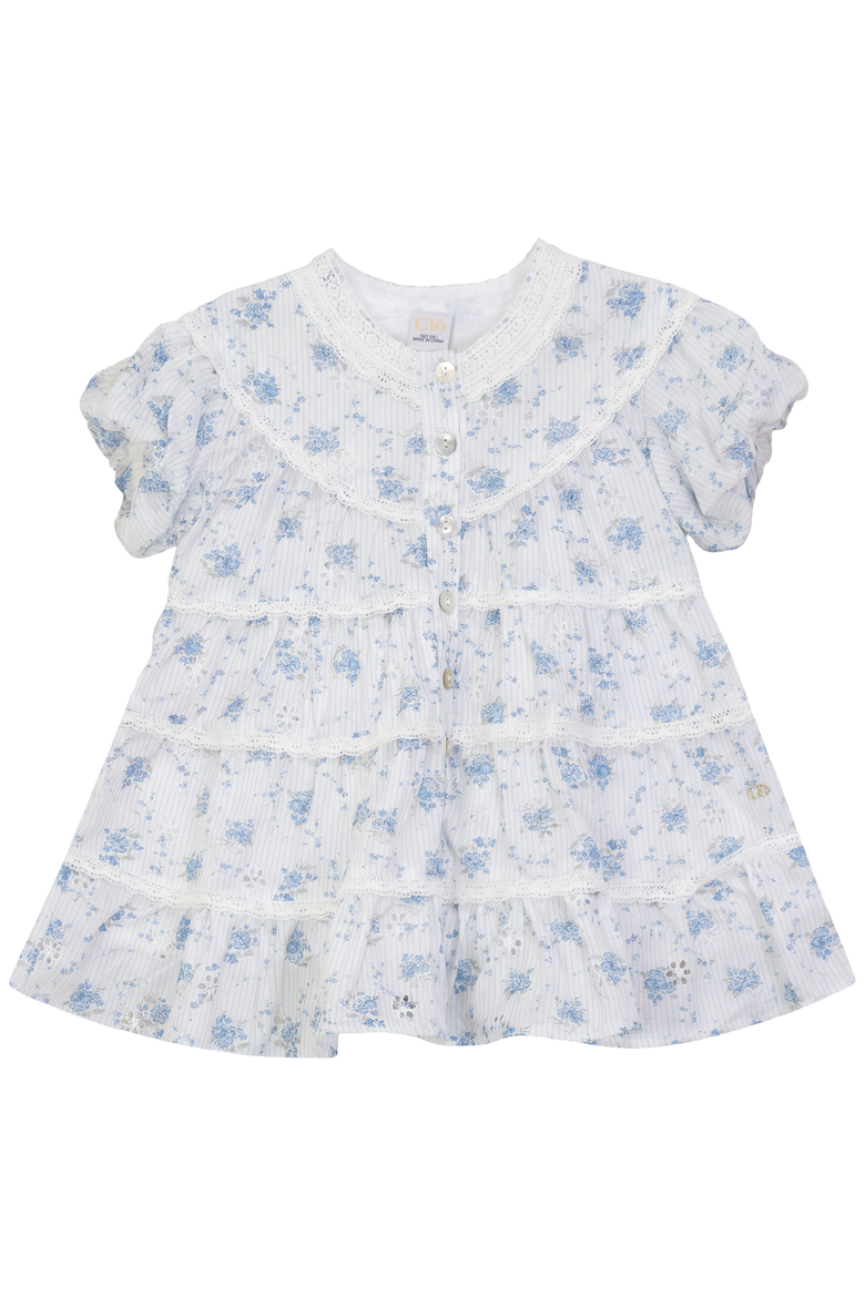 Printed Woven Dress with Lace Trim, Alternate, color, Pink
