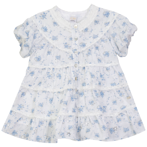 Printed Woven Dress with Lace Trim (Toddler, Little Kid & Big Kid)