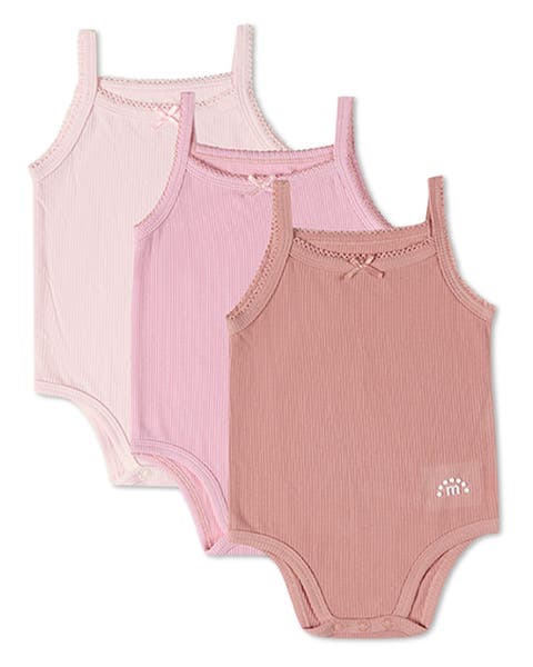 3 Pack Baby Solid-Color Bodysuits