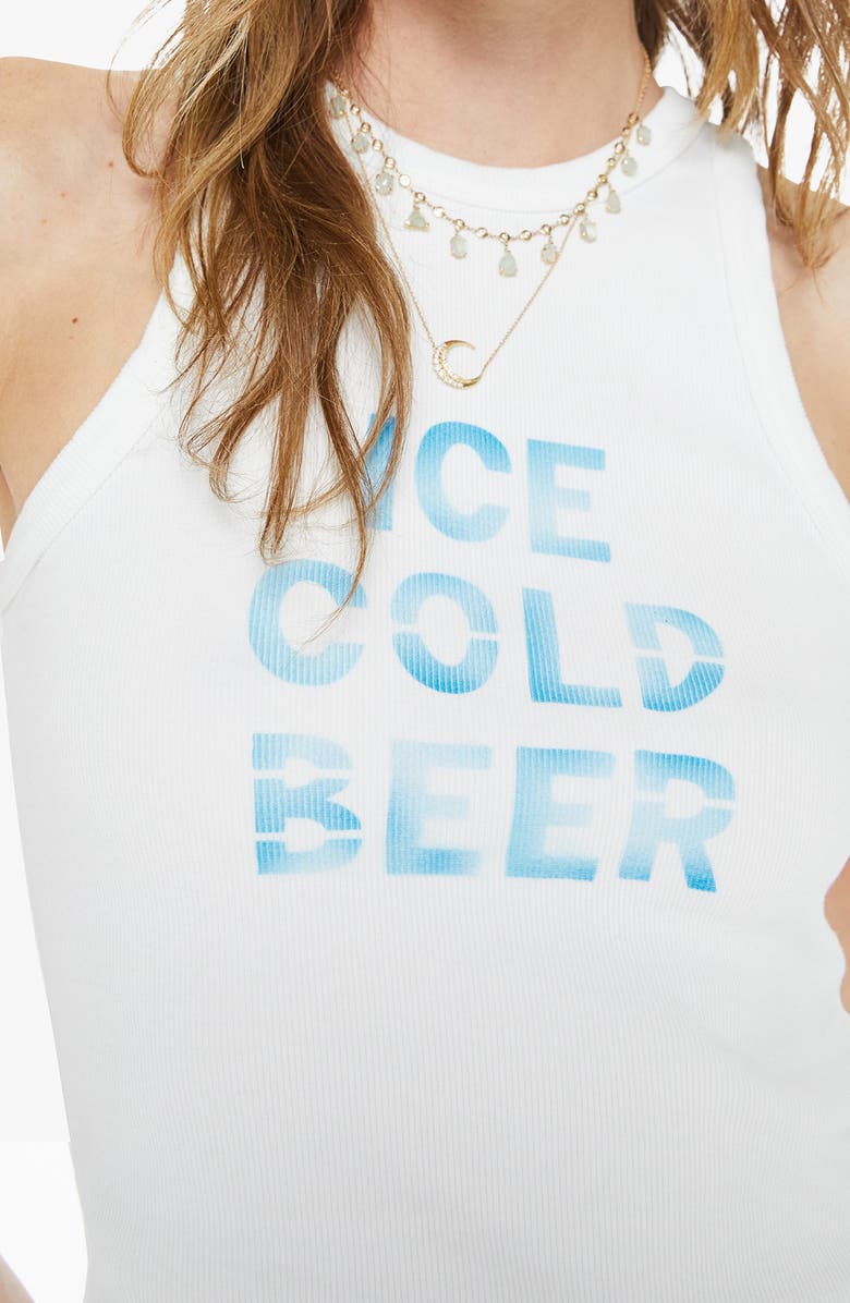 MOTHER The Chin Ups Chop Crop Graphic Tank, Alternate, color, Ice Cold Beer