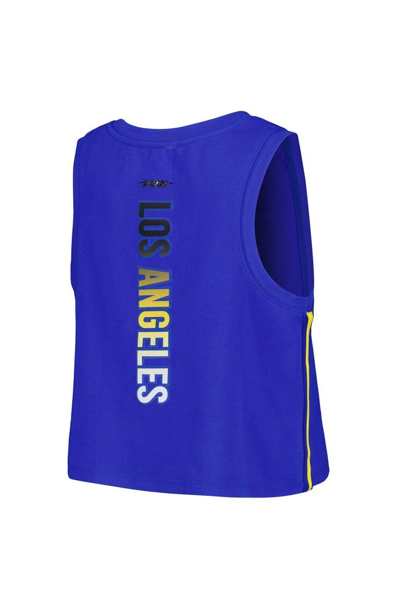 PRO STANDARD Women's Pro Standard  Royal Los Angeles Rams Ombre Wordmark Classic Cropped Tank Top, Alternate, color, 