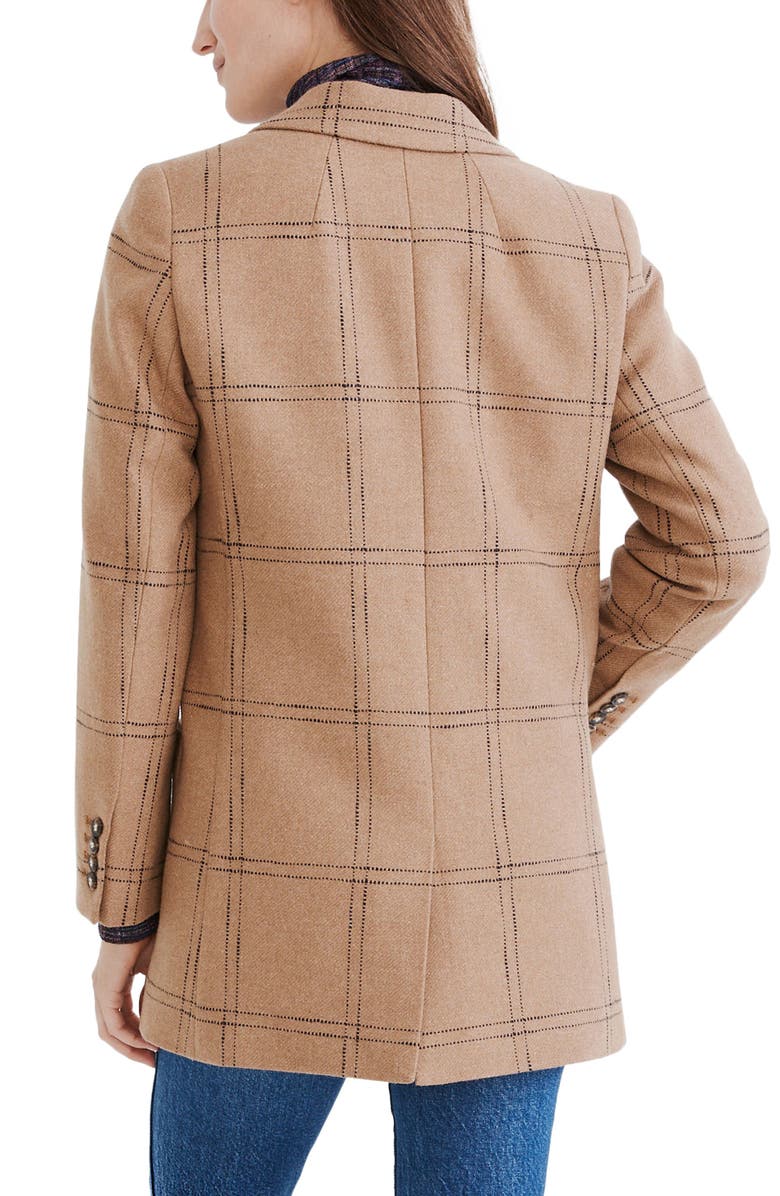 Madewell Larsen Windowpane Check Recycled Wool Blend Blazer, Alternate, color, 