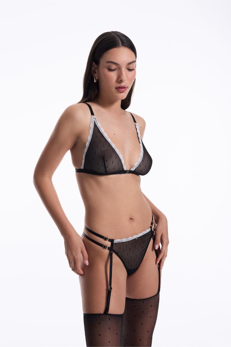 Shayla Garter Thong, Alternate, color, Black
