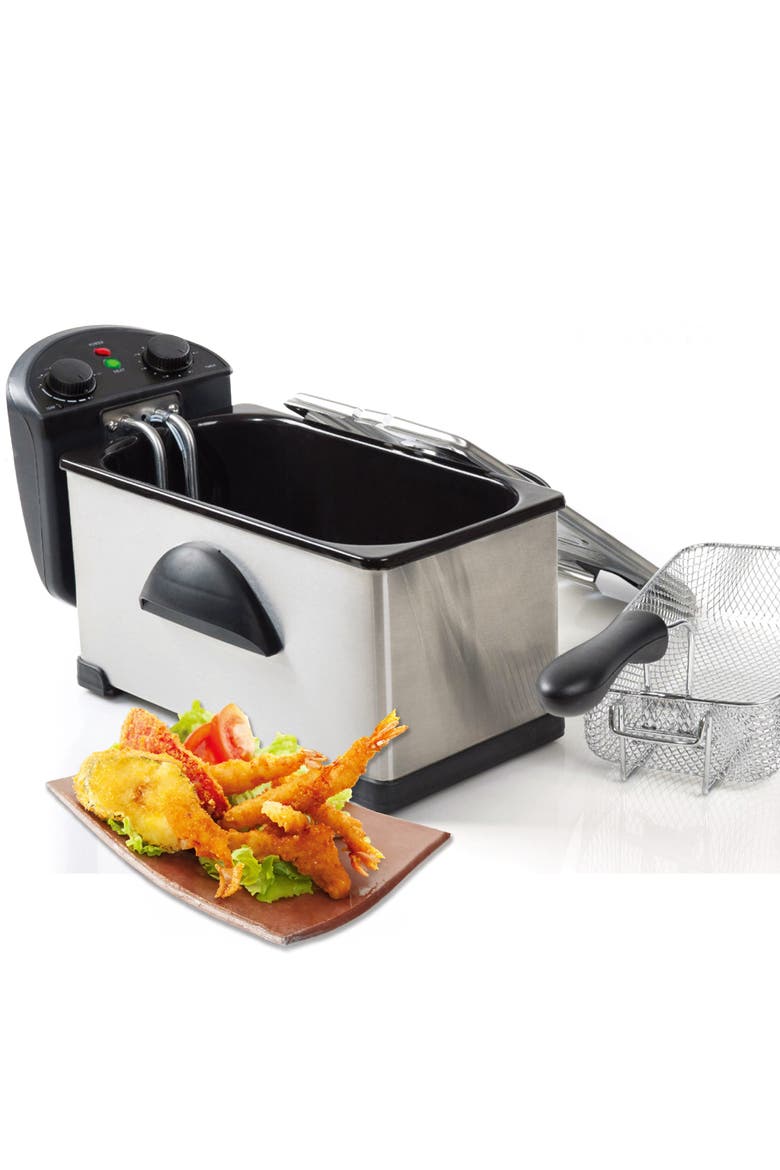 3.17 Quart Stainless Steel Electric Deep Fryer, Alternate, color, Grey