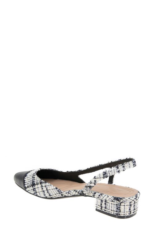 Bcbgeneration Tillie Slingback Cap Toe Pump In White Boucle Black