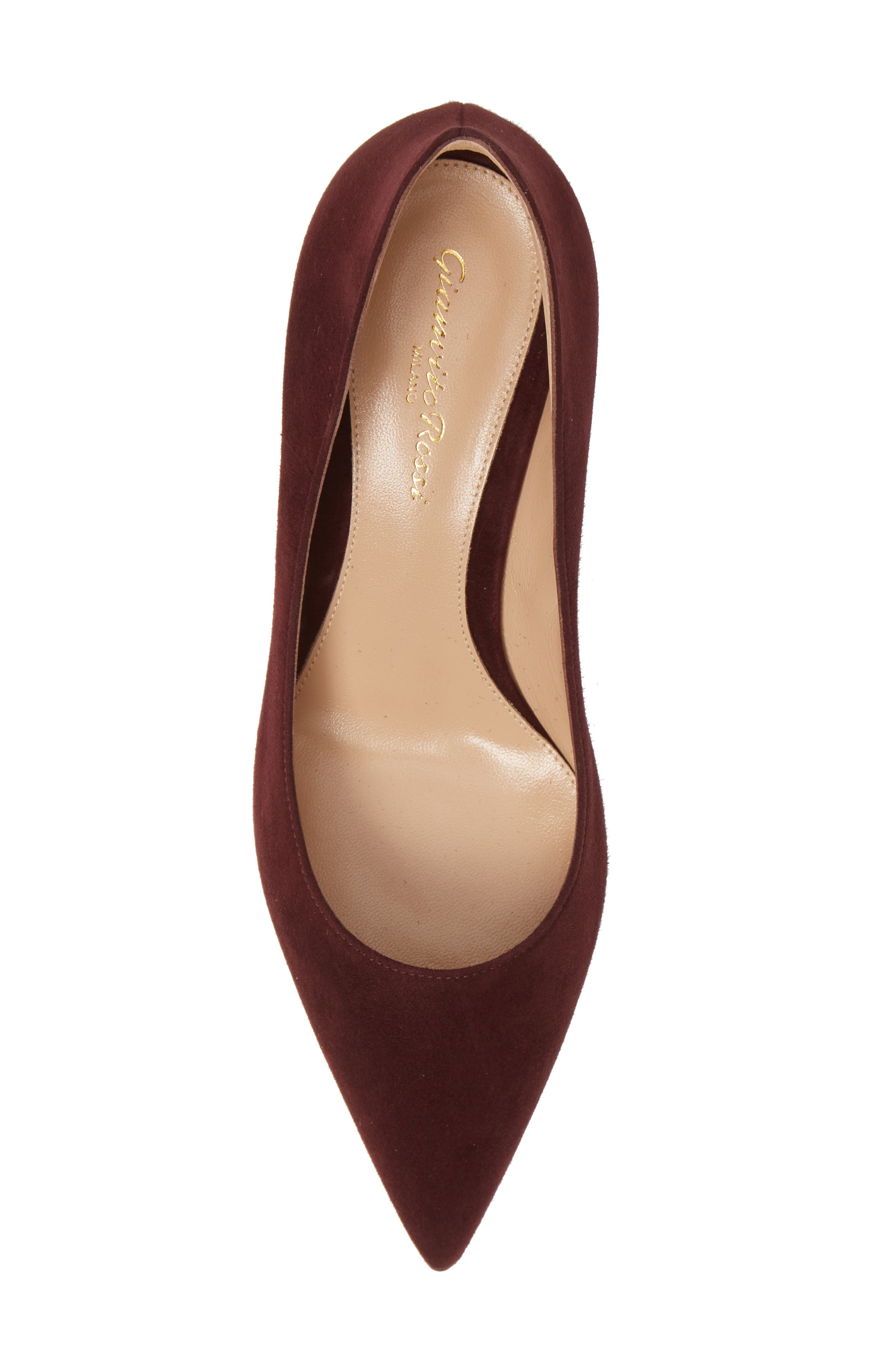 Gianvito Rossi Pointed Toe Pump, Alternate, color, Royale Burgundy Suede
