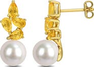 DELMAR Cultured Freshwater Pearl & Citrine Earrings