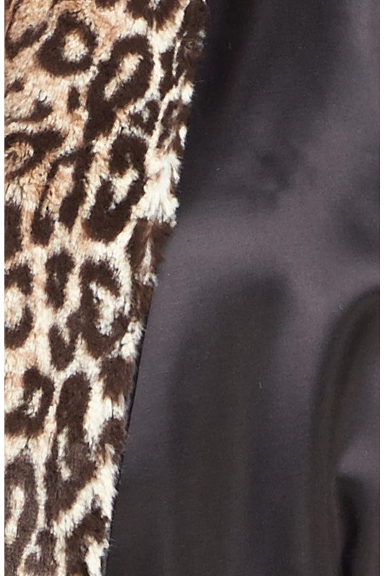 Faux Fur & Satin Robe, Alternate, color, ESPRESSO