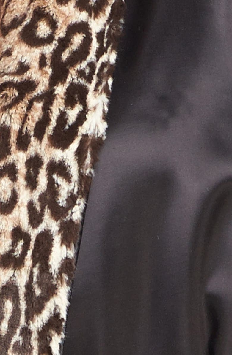 Giraffe at Home Faux Fur & Satin Robe, Alternate, color,