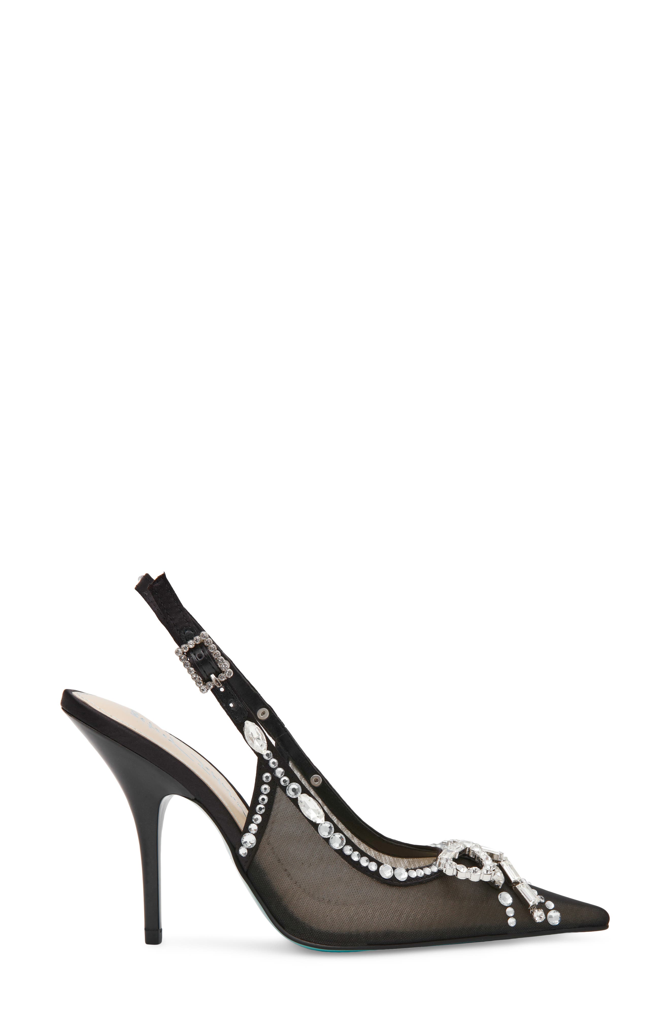 Halle Pointed Toe Slingback Pump, Alternate, color, BLACK