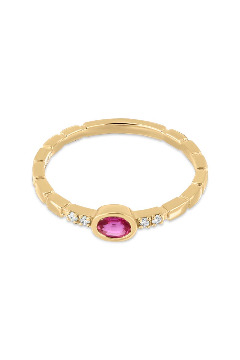 18K Gold El Mar Gemstone and Natural Diamond Stackable Ring, Alternate, color, 18K YELLOW GOLD/DIAMOND/RUBY