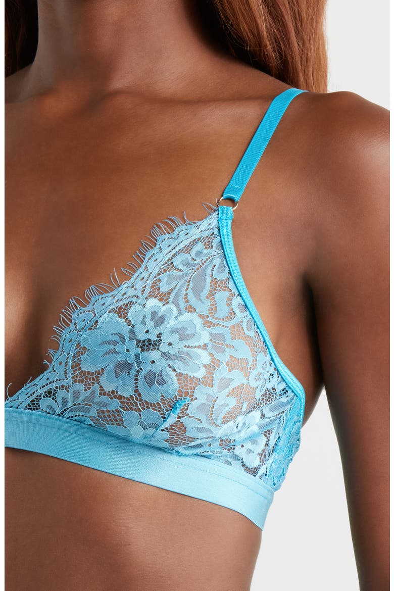 Triangle Lace Bralette, Alternate, color, BLUE
