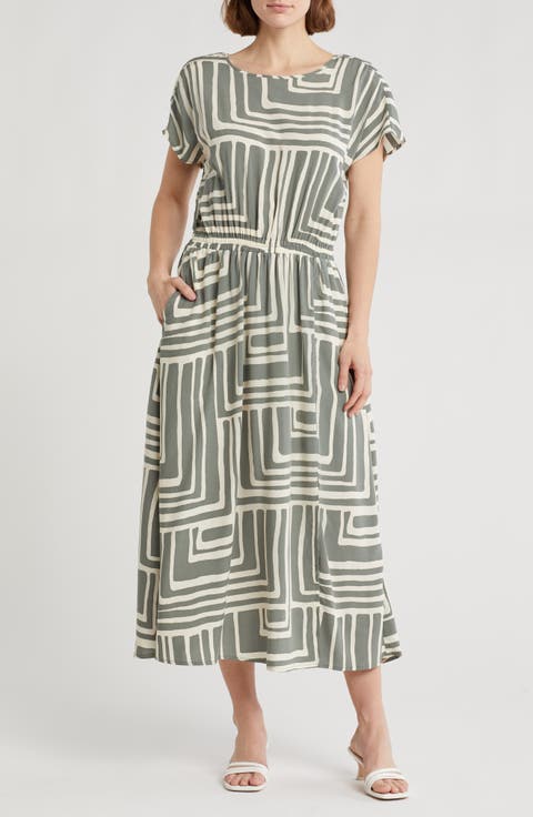 Geo Print Midi Dress