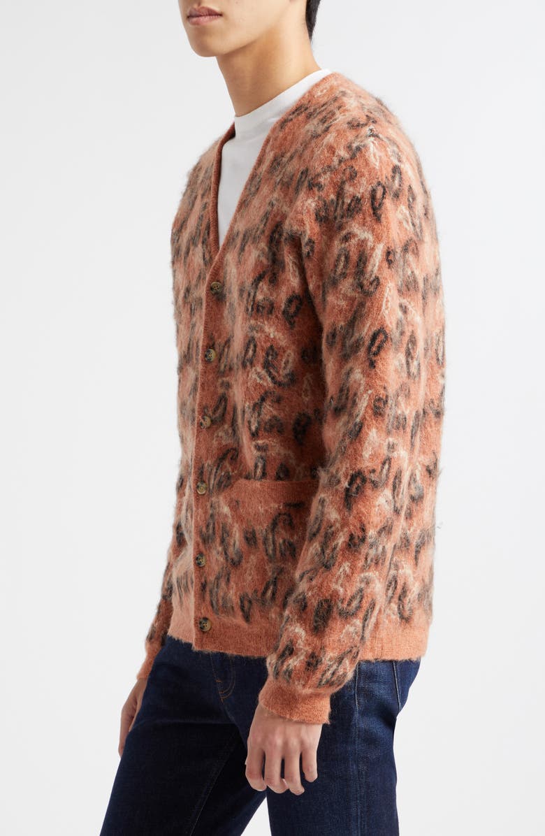 BEAMS Brushed Paisley Jacquard Cardigan, Alternate, color,