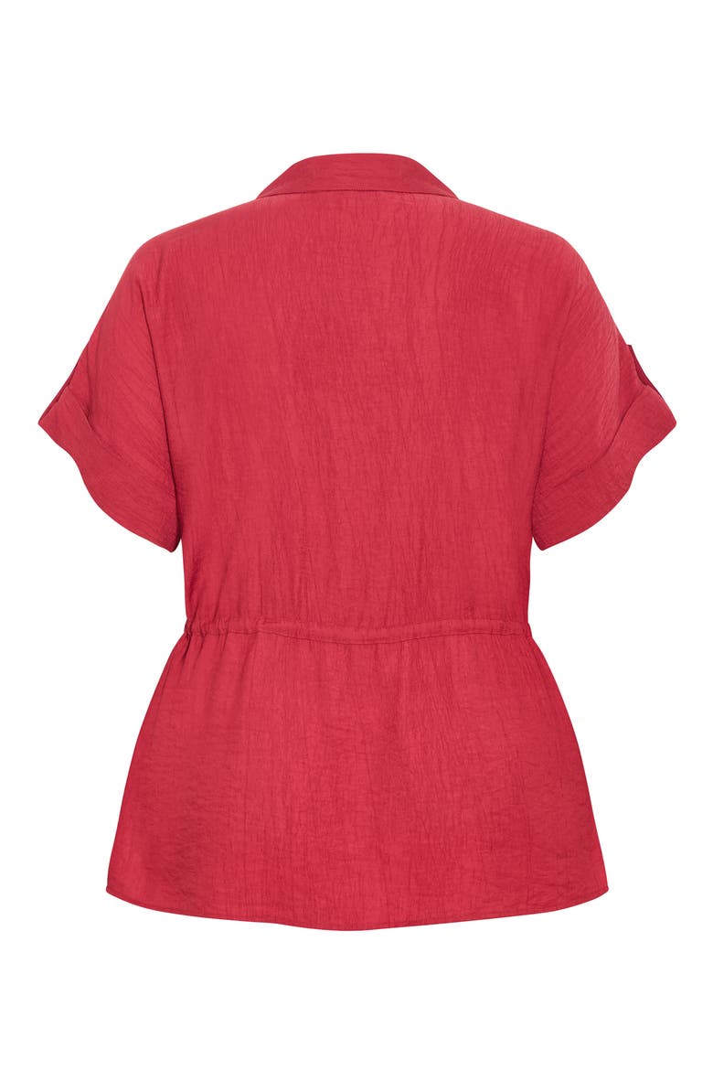 Aria Button-Up Peplum Shirt, Alternate, color, SIENNA
