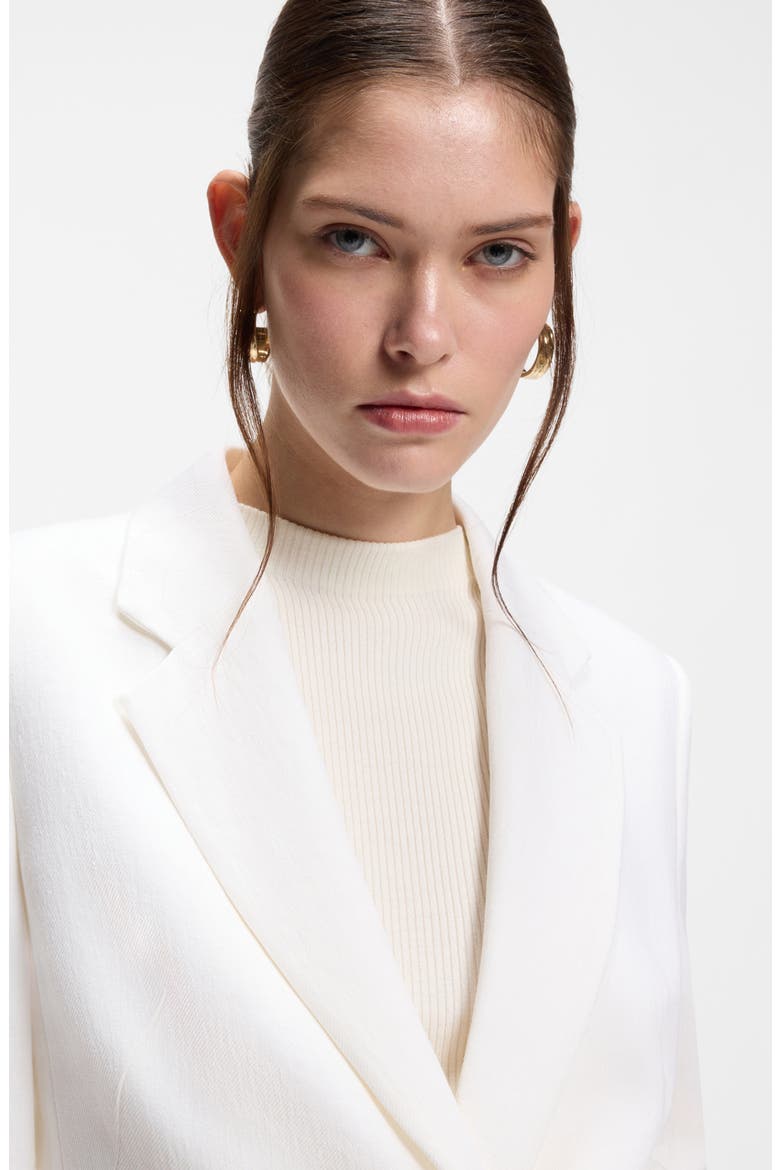 Jia Linen Blend Double Breasted Jacket, Alternate, color, BRIGHT WHITE