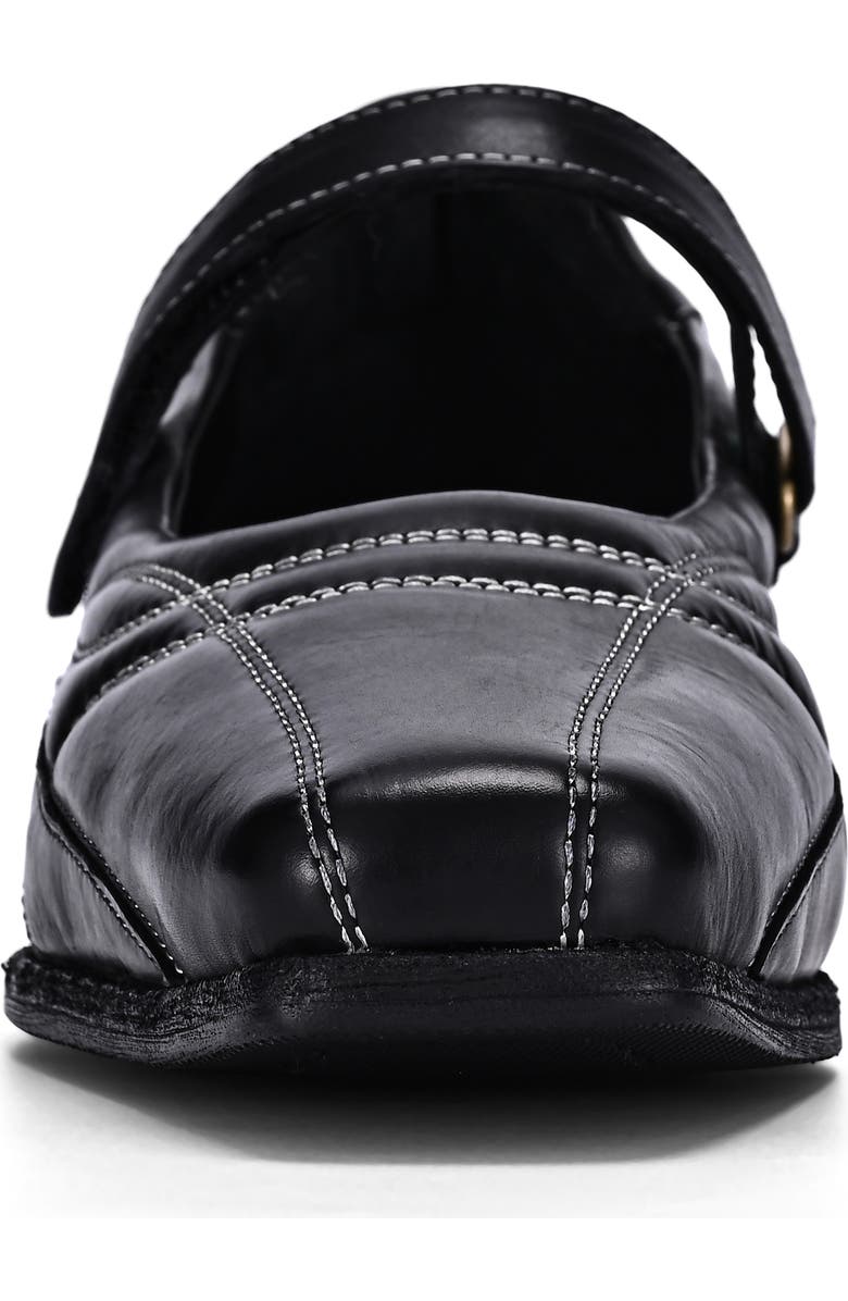 OLD TREND Folk Genuine Leather Artisanal Contrast Stitch Mary Jane Heel, Alternate, color, Black